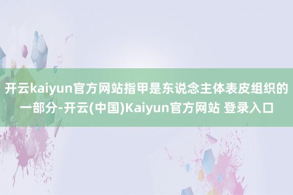 开云kaiyun官方网站指甲是东说念主体表皮组织的一部分-开云(中国)Kaiyun官方网站 登录入口